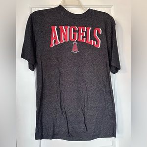 Men’s Soft Heathered Grey ANGELS Baseball Logo Tee - Sz Large